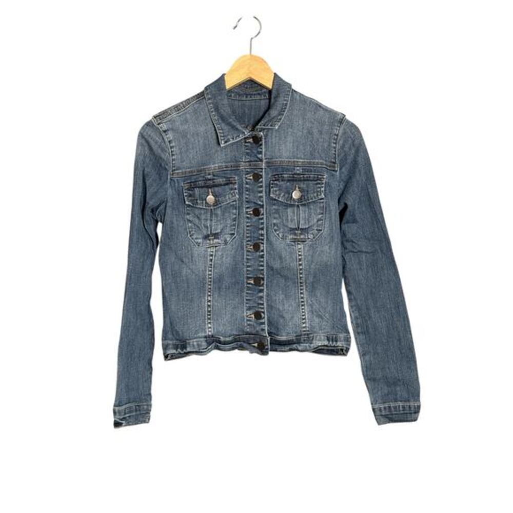 Kut‎ from the Kloth Amelia Jacket Small Blue Denim Cotton Spandex